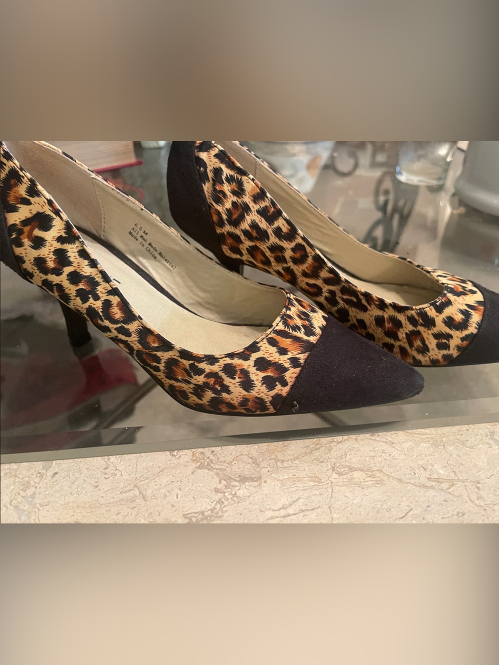 Classiques Entier Leopard Print Pumps with Black Cap Toe